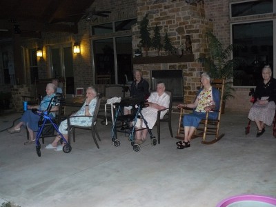 Residents watching fireworks