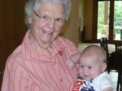 Leona with great grandson Evron Furrow